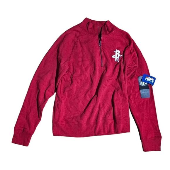 Women's NBA OTS Houston Rockets 1/4 Zip Fleece Sweatshirt Large - Picture 1 of 4